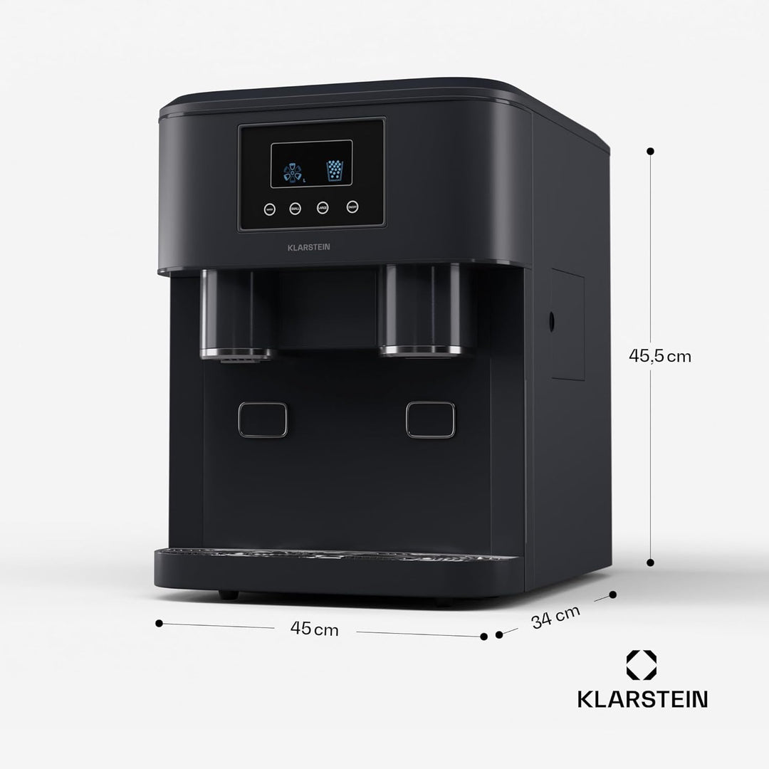 Klarstein Eiswürfelmaschine für Zuhause Camping Gastro, Schnelle Mini-Eiswürfelmaschine Klein, Profi
