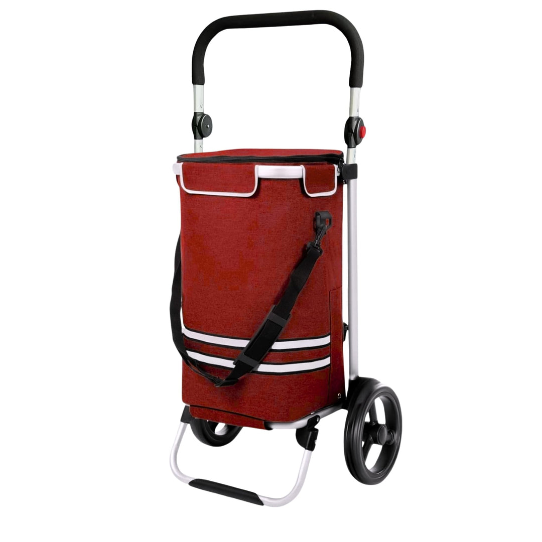 DIVID® Einkaufstrolley mit integrierter Sackkarre, 56LFassungsvermögen bis zu 50Kg belastbar,Klappba