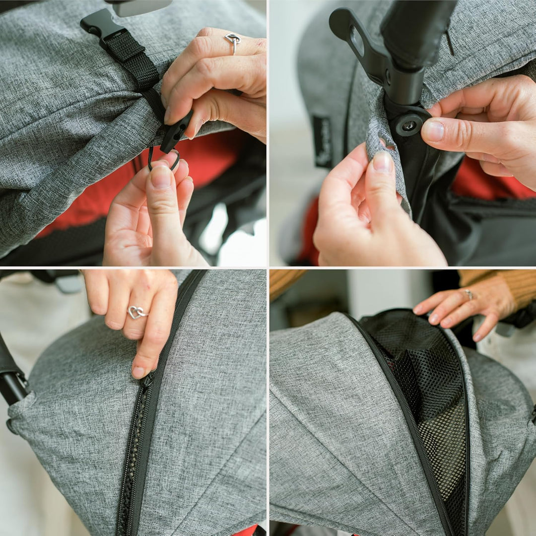 Interbaby Reisebuggy klein zusammenklappbar bis 22 kg –Leichter Kinderwagen mit Liegefunktion, Einha