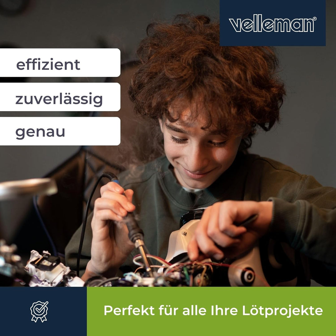 Velleman Lötstation 48W keramisch mit Ständer und Lötschwamm, VTSSC50N Single, Single