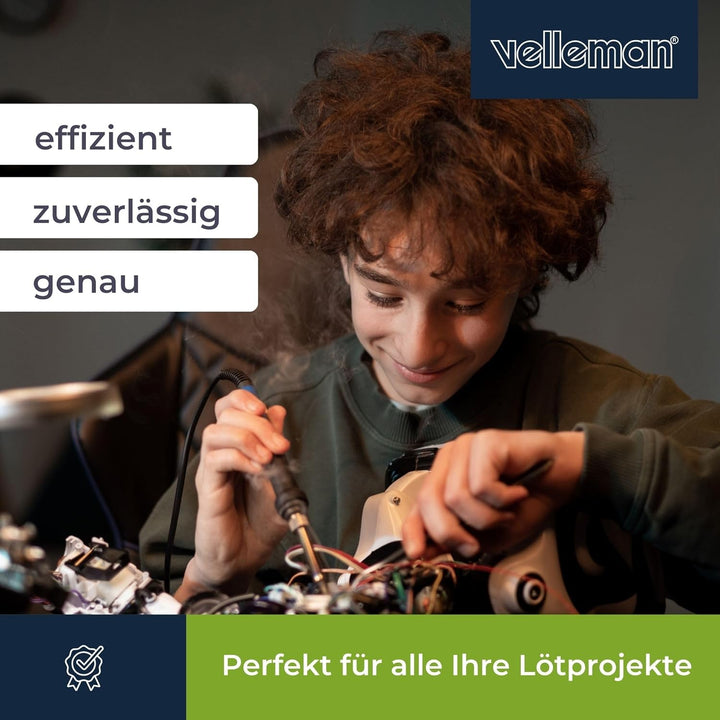 Velleman Lötstation 48W keramisch mit Ständer und Lötschwamm, VTSSC50N Single, Single