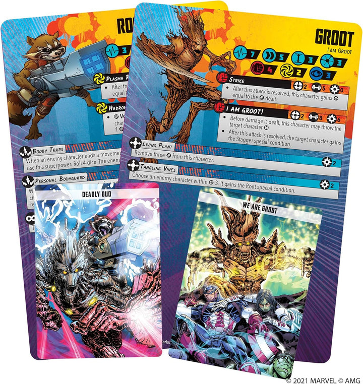 Atomic Mass Games , Marvel Crisis Protocol: Character Pack: Rocket and Groot, Miniatures Game, Ages