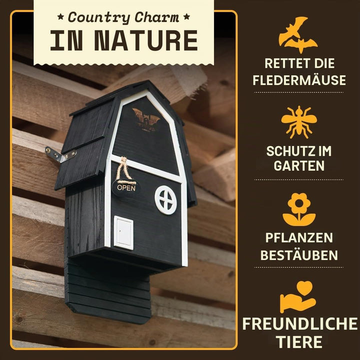 WildYard Bat Barn Junior Fledermauskasten 2 Kammern, Kompaktes Fledermaushaus für Draussen - Flederm