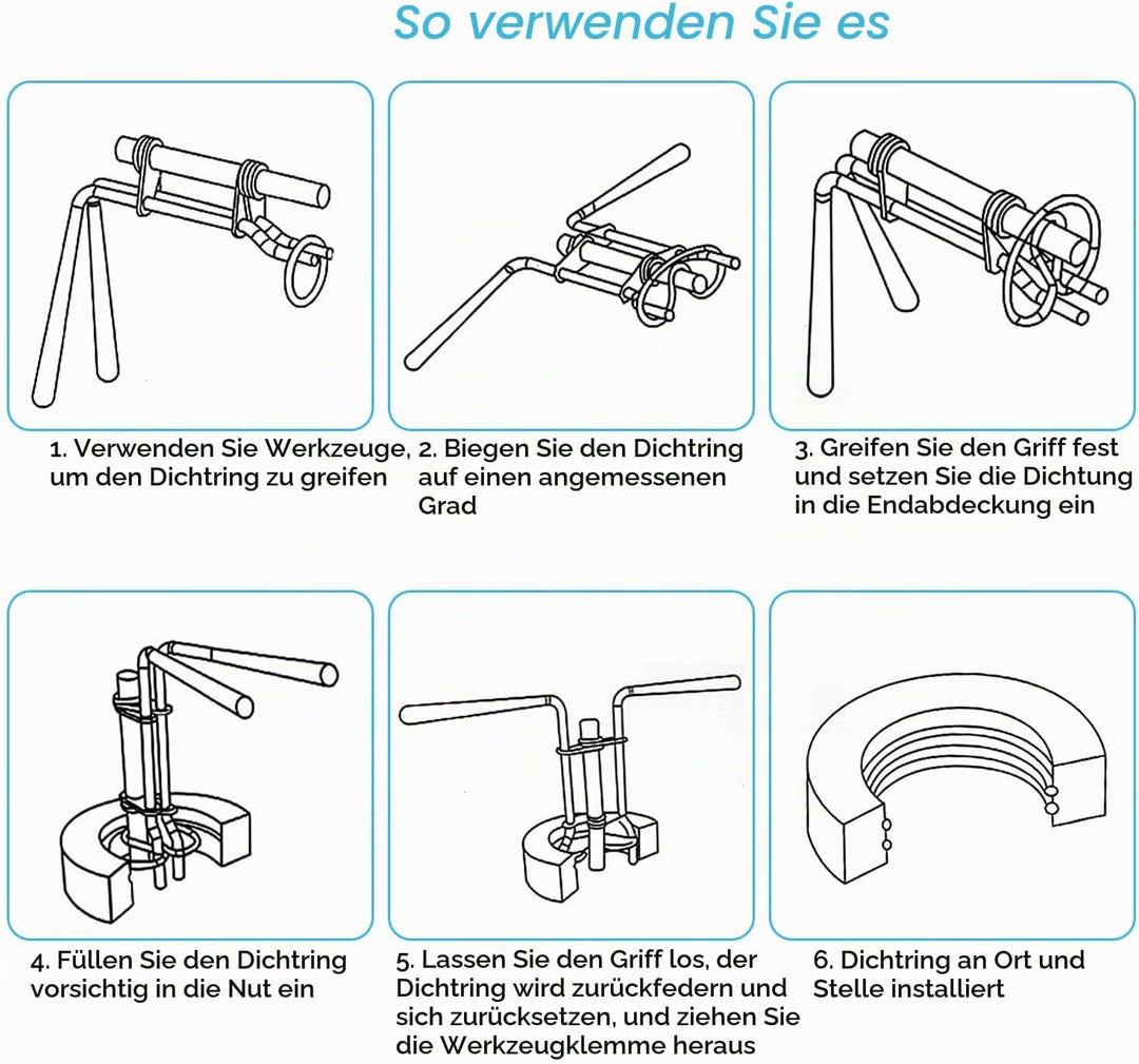 3 Stücke Hydraulikzylinder Kolbenstangendichtungs Installationswerkzeug Kit, Hydraulikpumpe, Hydraul
