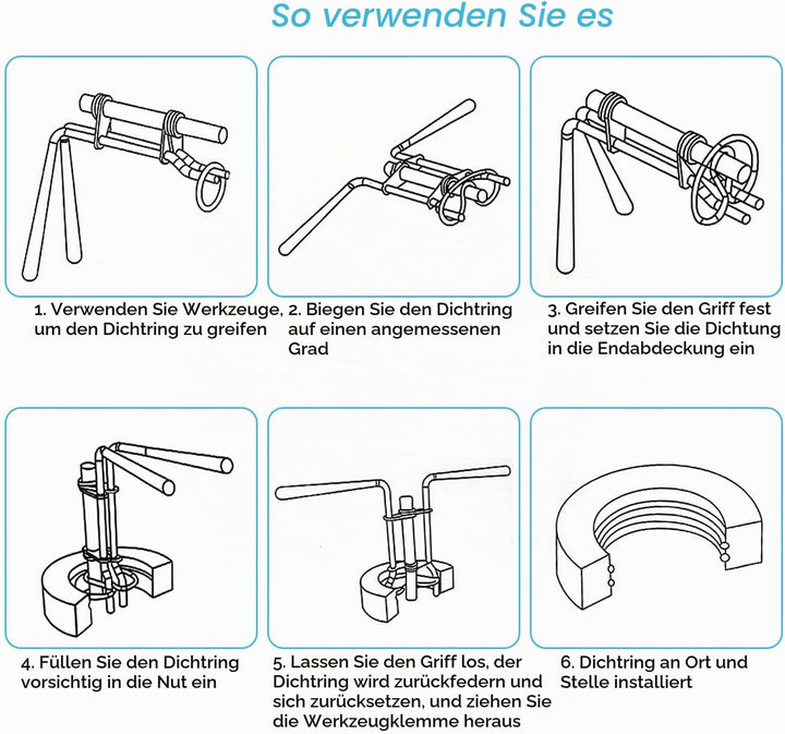 3 Stücke Hydraulikzylinder Kolbenstangendichtungs Installationswerkzeug Kit, Hydraulikpumpe, Hydraul