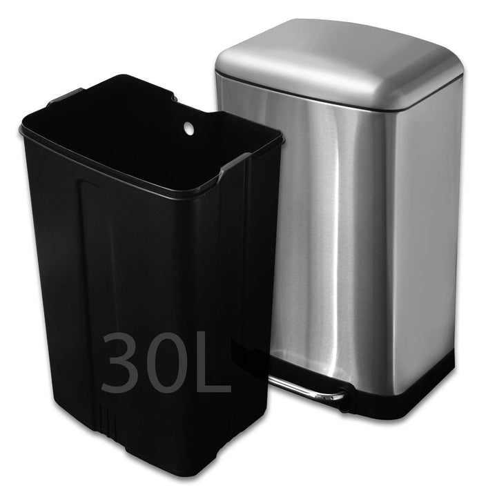 casa pura Design Tretmülleimer Cubo mit Absenkautomatik | 30 Liter | Abfalleimer mit Softclose Decke