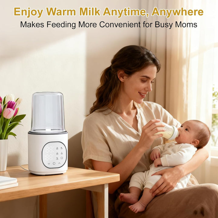 Flaschenwärmer Baby Kabelgebundener mit präziser Temperaturkontrolle, 9-in-1 Babyflaschenwärmer mit