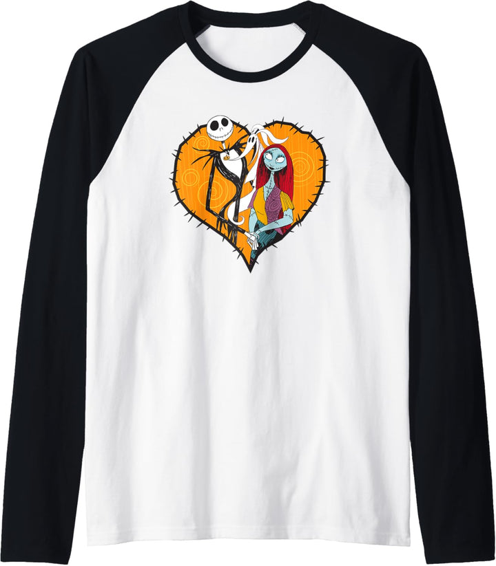 The Nightmare Before Christmas Jack Sally Heart Raglan