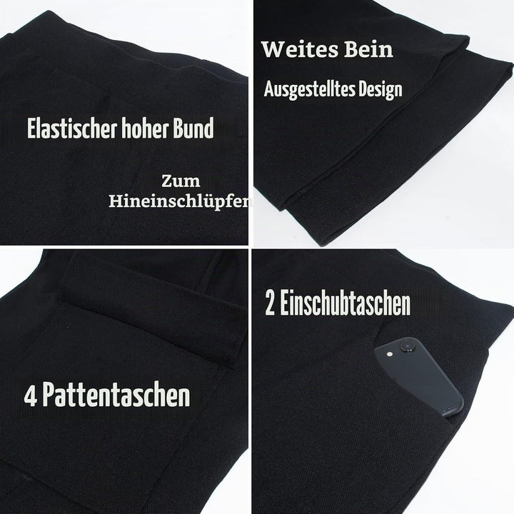 Nuofengkudu Cargohose Damen Weite Hosen Stretch High Waist Cargo Taschen Bootcut Schlaghose Damenhos