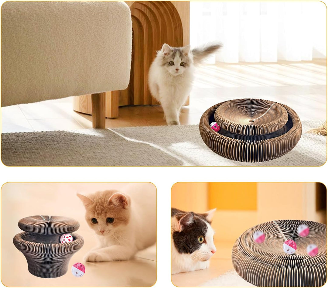 Magic Organ Cat Scratching Board 36cm lang, Katzenspielzeug Selbstbeschäftigung aus Pappe mit Glocke