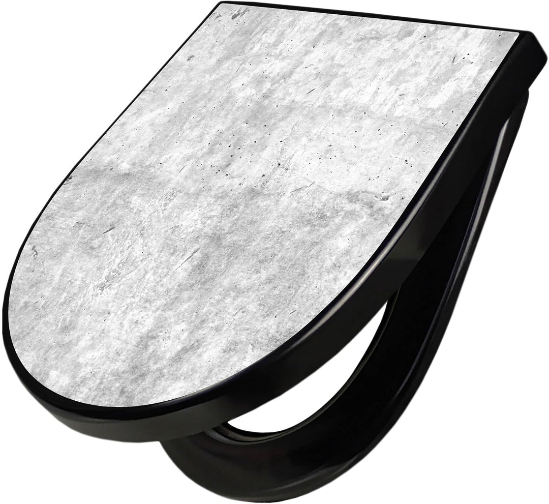banjado WC Sitz mit Absenkautomatik D Form - Toilettendeckel mit Absenkautomatik D Form - Klodeckel