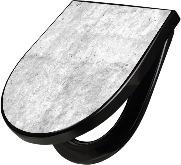 banjado WC Sitz mit Absenkautomatik D Form - Toilettendeckel mit Absenkautomatik D Form - Klodeckel