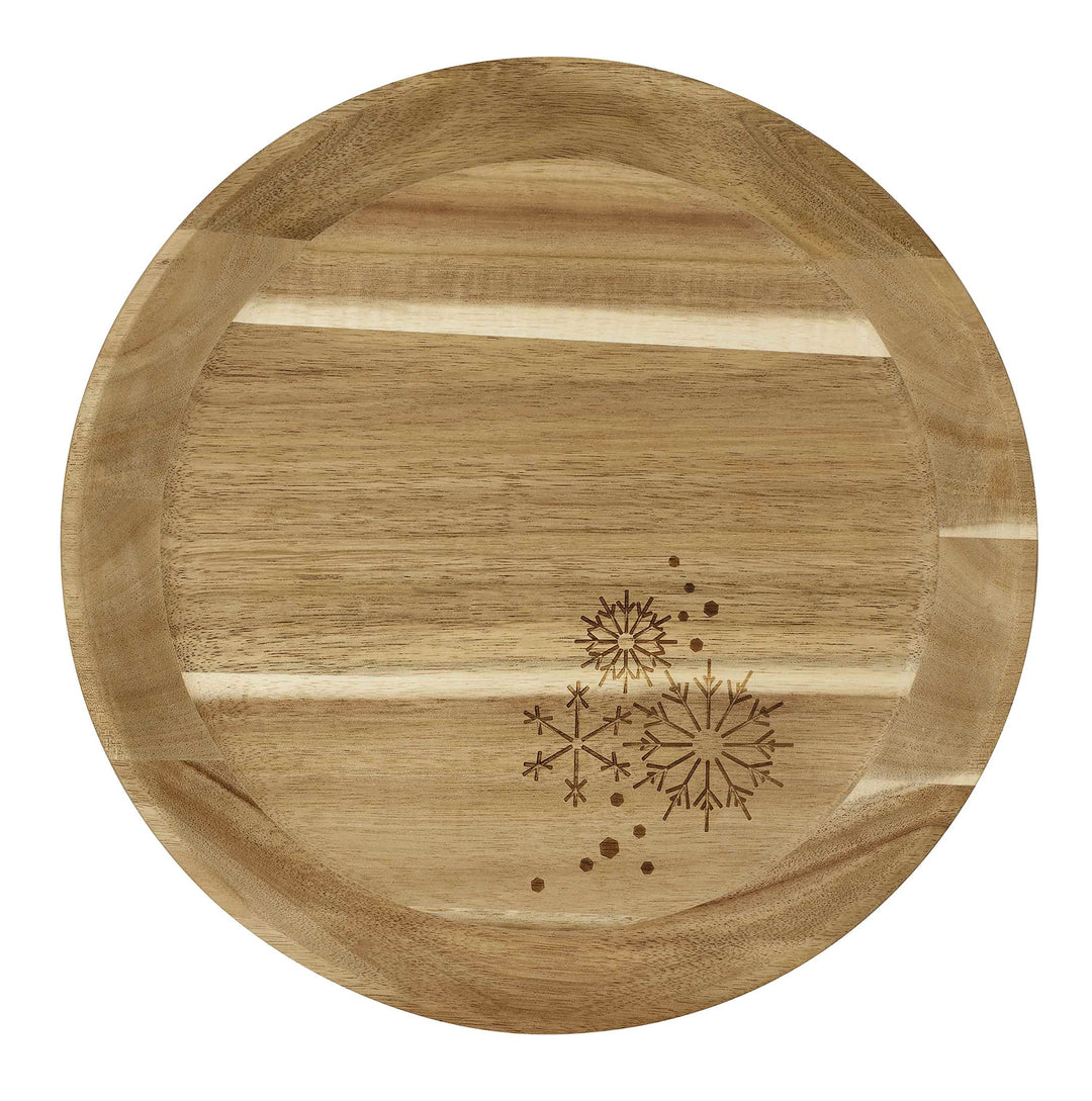 Räder Holztablett klein Eiskristalle Dia:30cm Höhe:3,5cm