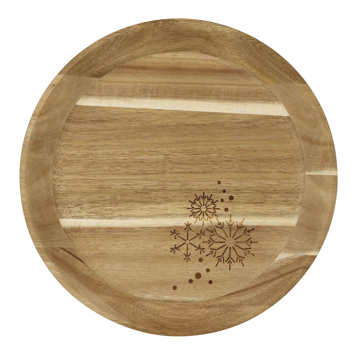 Räder Holztablett klein Eiskristalle Dia:30cm Höhe:3,5cm