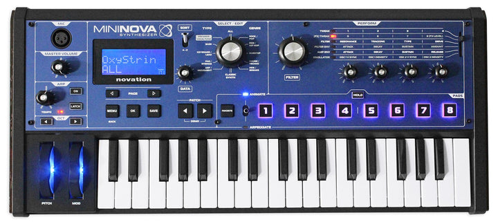 Novation MiniNova, kompakter VA-Synthesizer mit 37 Minitasten – Robuster, kompakter, leistungsstarke