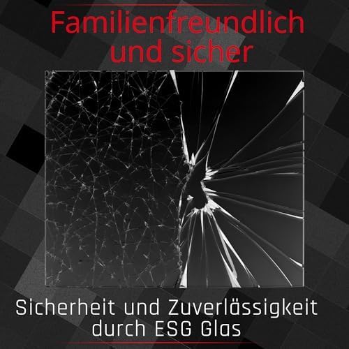 BIJON Funkenschutz-Platte mit Facettenschliff, Glasplatte Kaminofen, Kaminschutz mit ESG Sicherheits