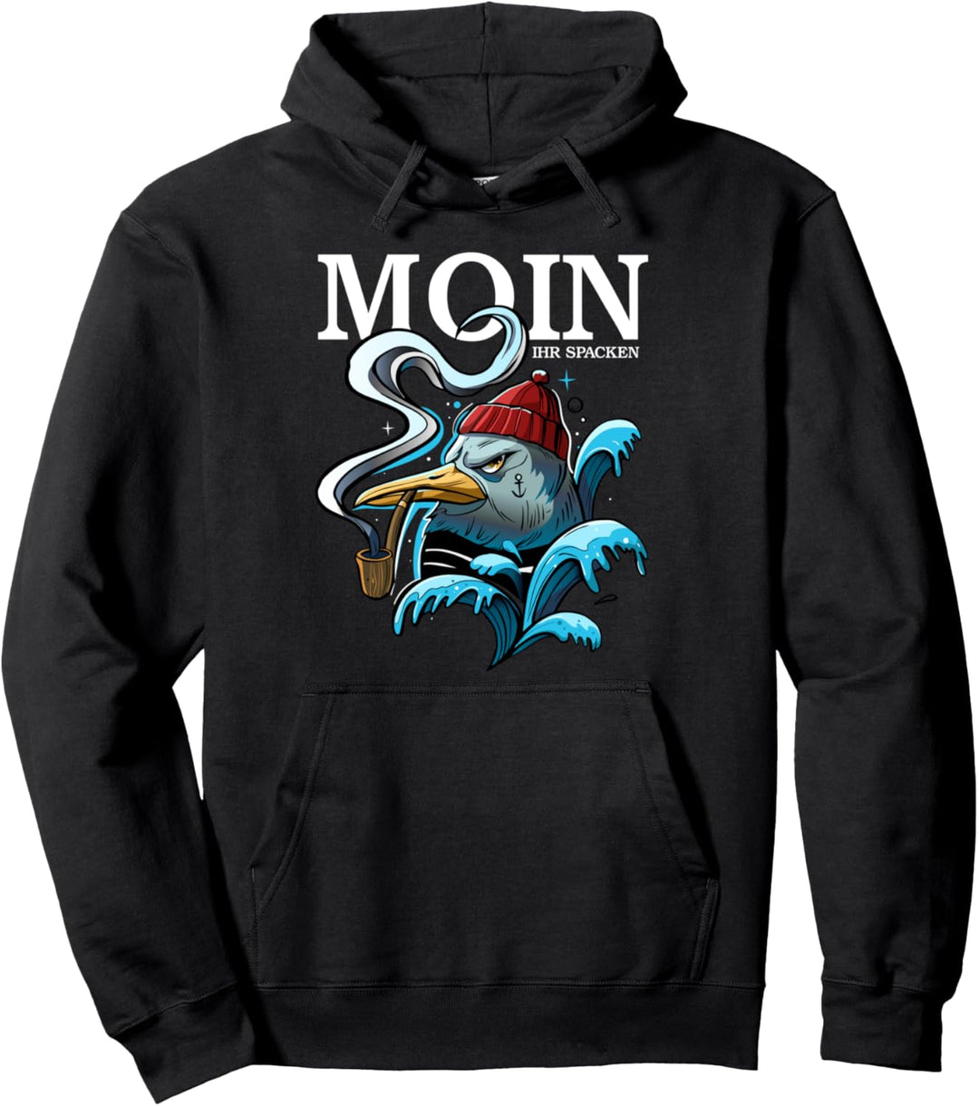 Möwe - Moin Ihr Spacken - Norddeutsche Begrüssung mit Humor Pullover Hoodie