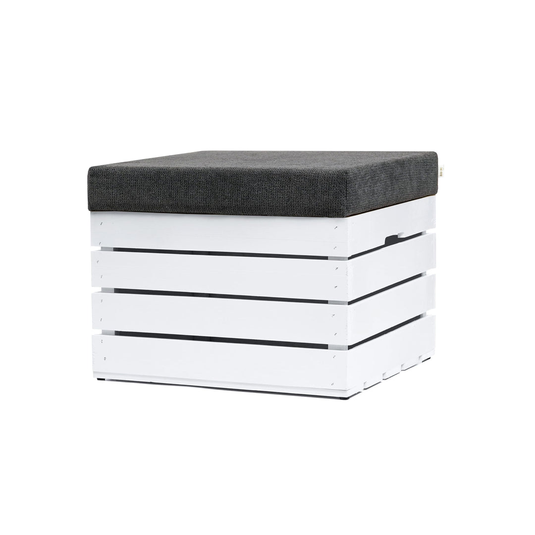 GrandBox Sitzhocker aus Holz 37x40x50 Polster, Sitztruhe Hocker mit Stauraum, Sitzbank, Sitzpouf, Si