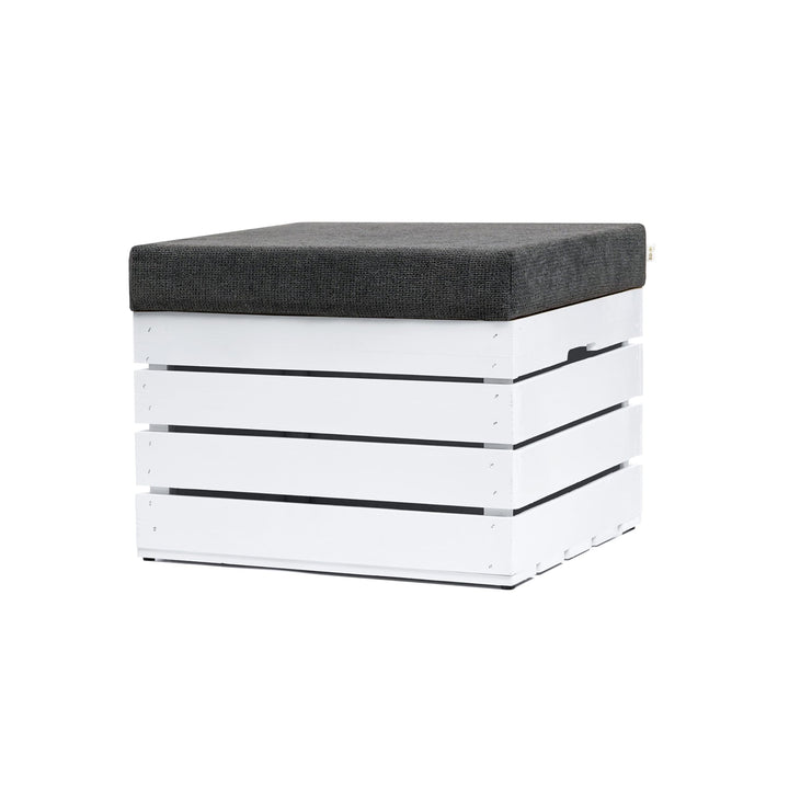 GrandBox Sitzhocker aus Holz 37x40x50 Polster, Sitztruhe Hocker mit Stauraum, Sitzbank, Sitzpouf, Si