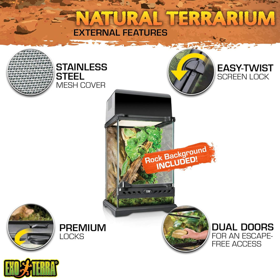 Exo Terra Terrarium aus Glas, mit einzigartiger Front Belüftung, 20 x 20 x 30cm & Trixie 76113 Therm