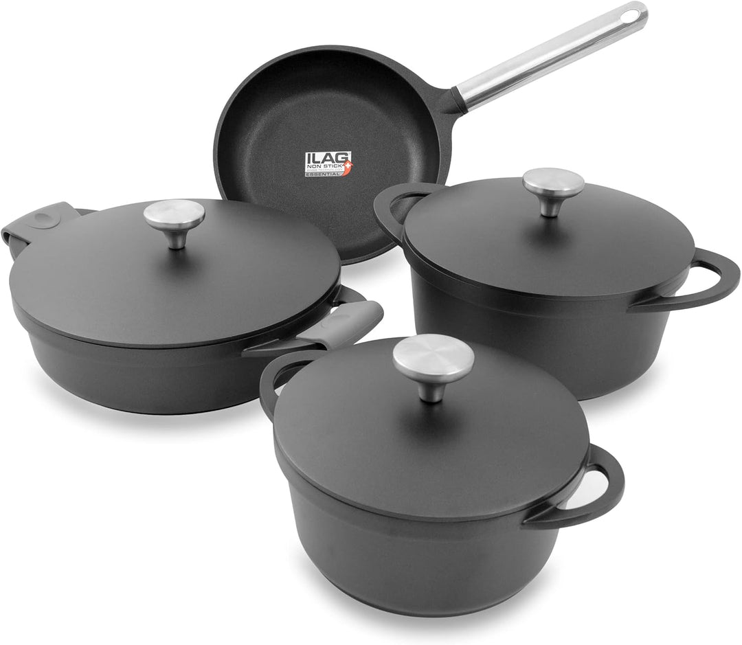 KOPF Topfset Aluguss Atavola mit ILAG Basic Antihaftbeschichtung, Induktion Kochtopfset 8-teilig ink