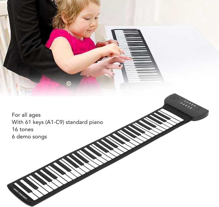 Roll Up Piano, 61 Tasten Tragbares Elektronisches Keyboard Faltbares Bluetooth MIDI Keyboard Piano f