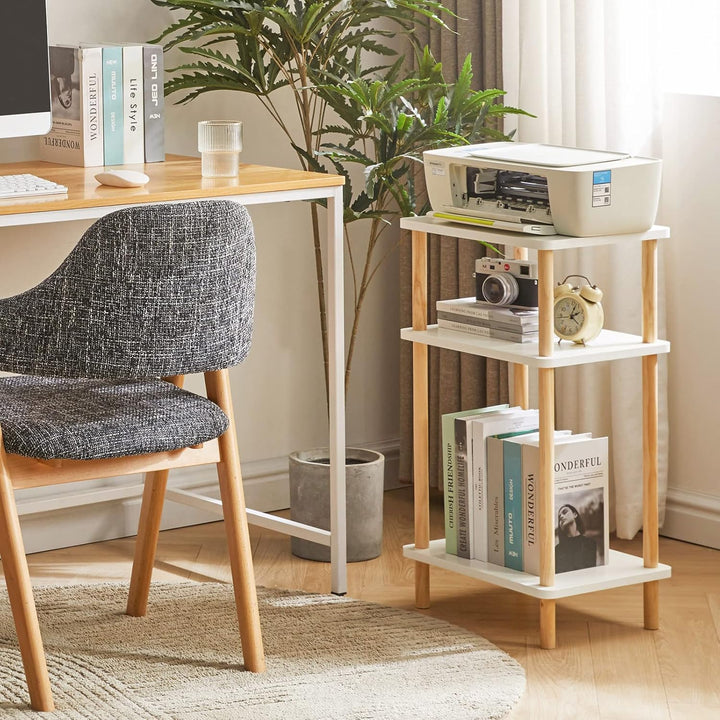 IBUYKE Holz Beistelltisch, Nachttische mit 3 Ebenen, 39x29x68.5cm, Couchtisch, Sofatisch, für Schlaf