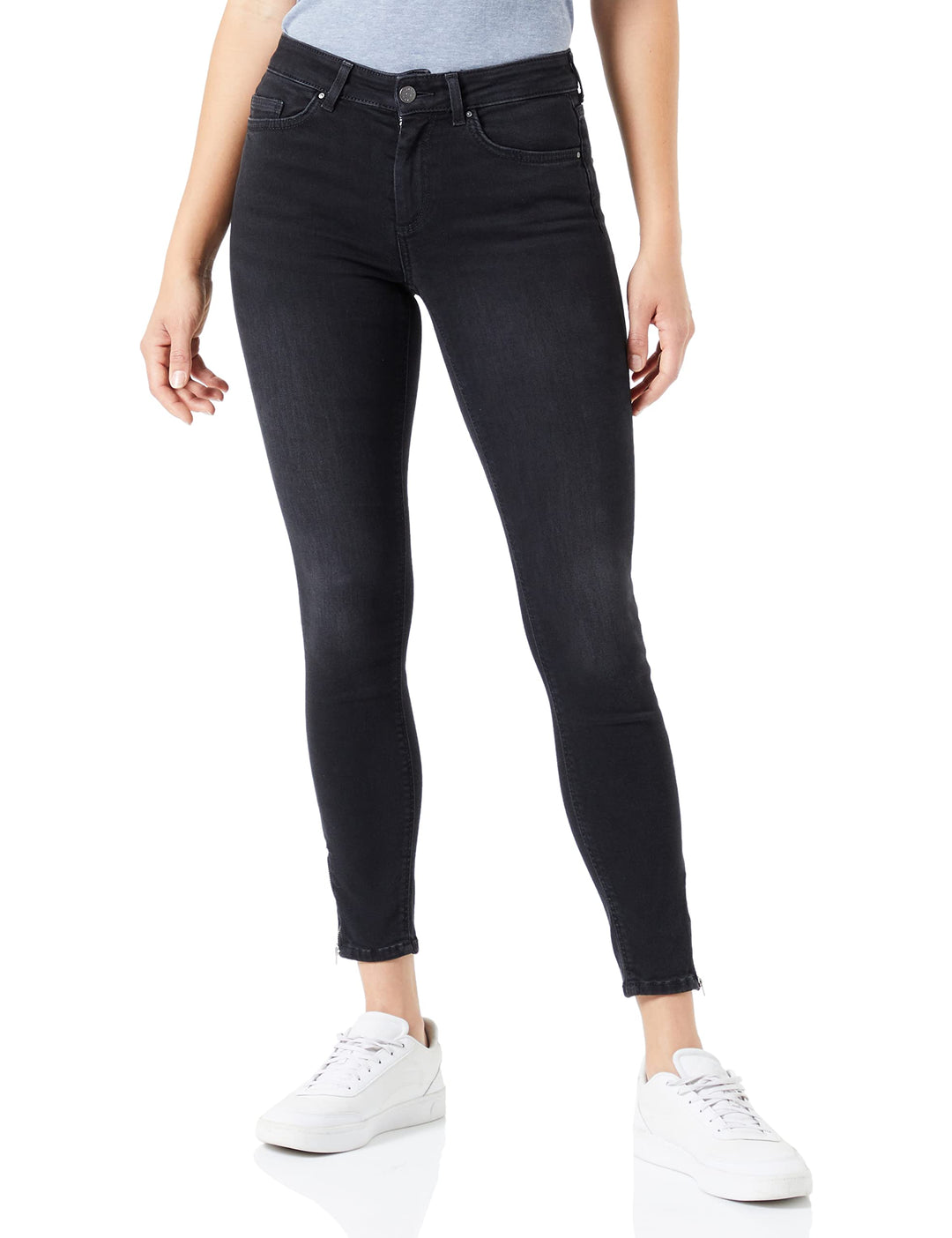 ONLY Damen Onlblush Mid Skinny Ankle Zip Dnm Box XS / 32L Schwarz, XS / 32L Schwarz