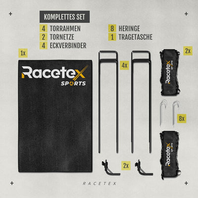 Racetex 2er Fussballtor Kinder Set - Fussball Tore inkl. nützlicher Tasche zum Transportieren - Vers