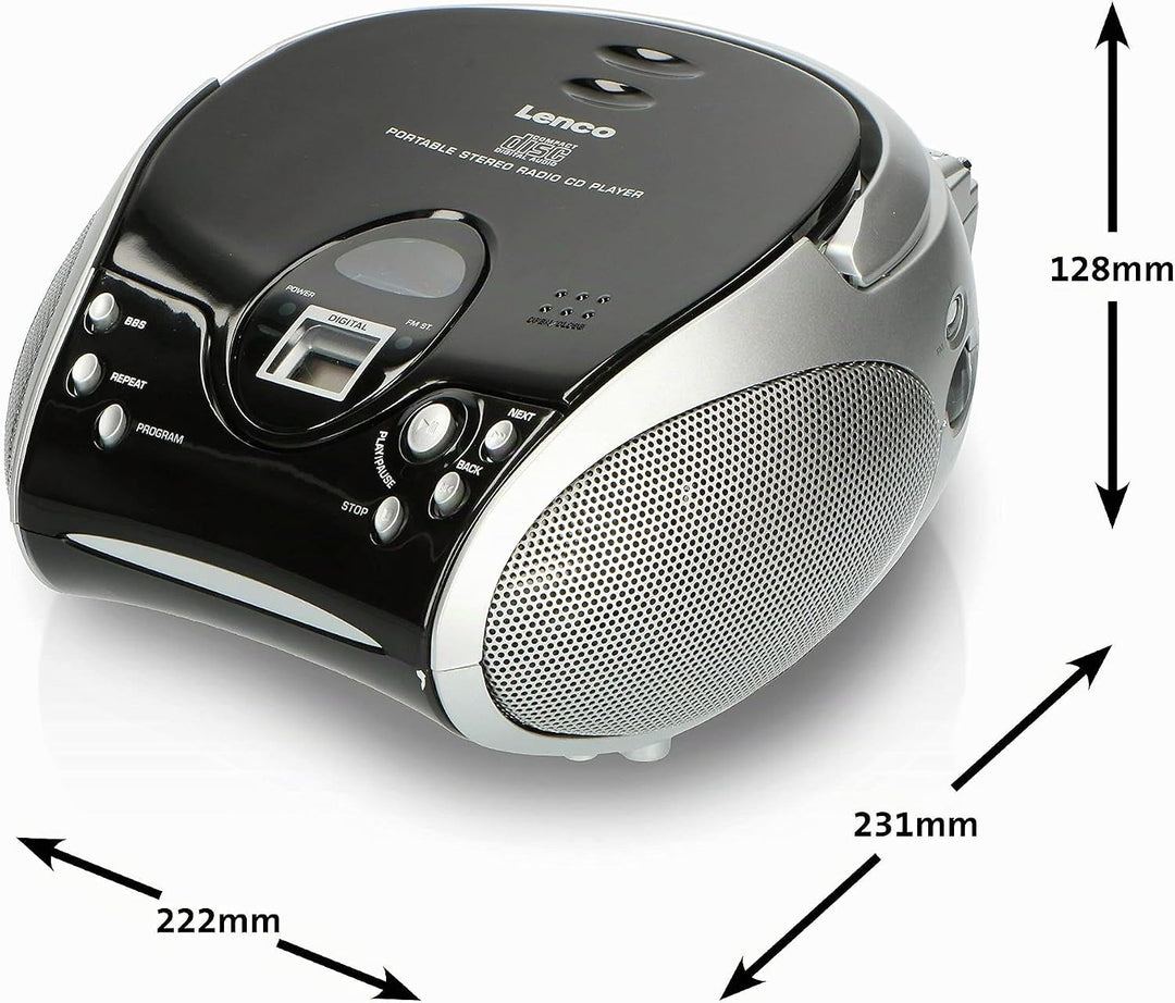 Lenco SCD24 - CD-Player für Kinder - CD-Radio - Stereoanlage - Boombox - UKW Radiotuner - Titel Spei