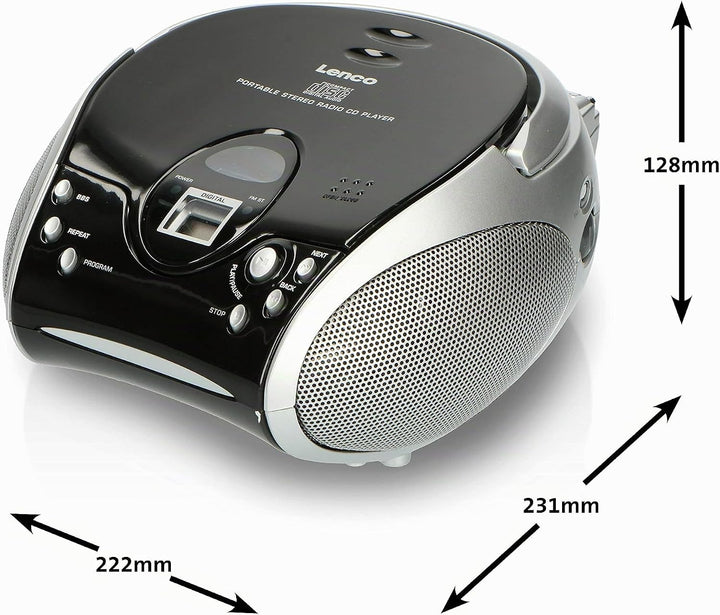 Lenco SCD24 - CD-Player für Kinder - CD-Radio - Stereoanlage - Boombox - UKW Radiotuner - Titel Spei