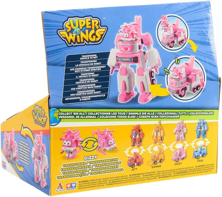 Super Wings EU720314 - Transformations-Fahrzeug Dizzy Rescue Tow, ca. 14,5 cm grosse Spiel-Figur für