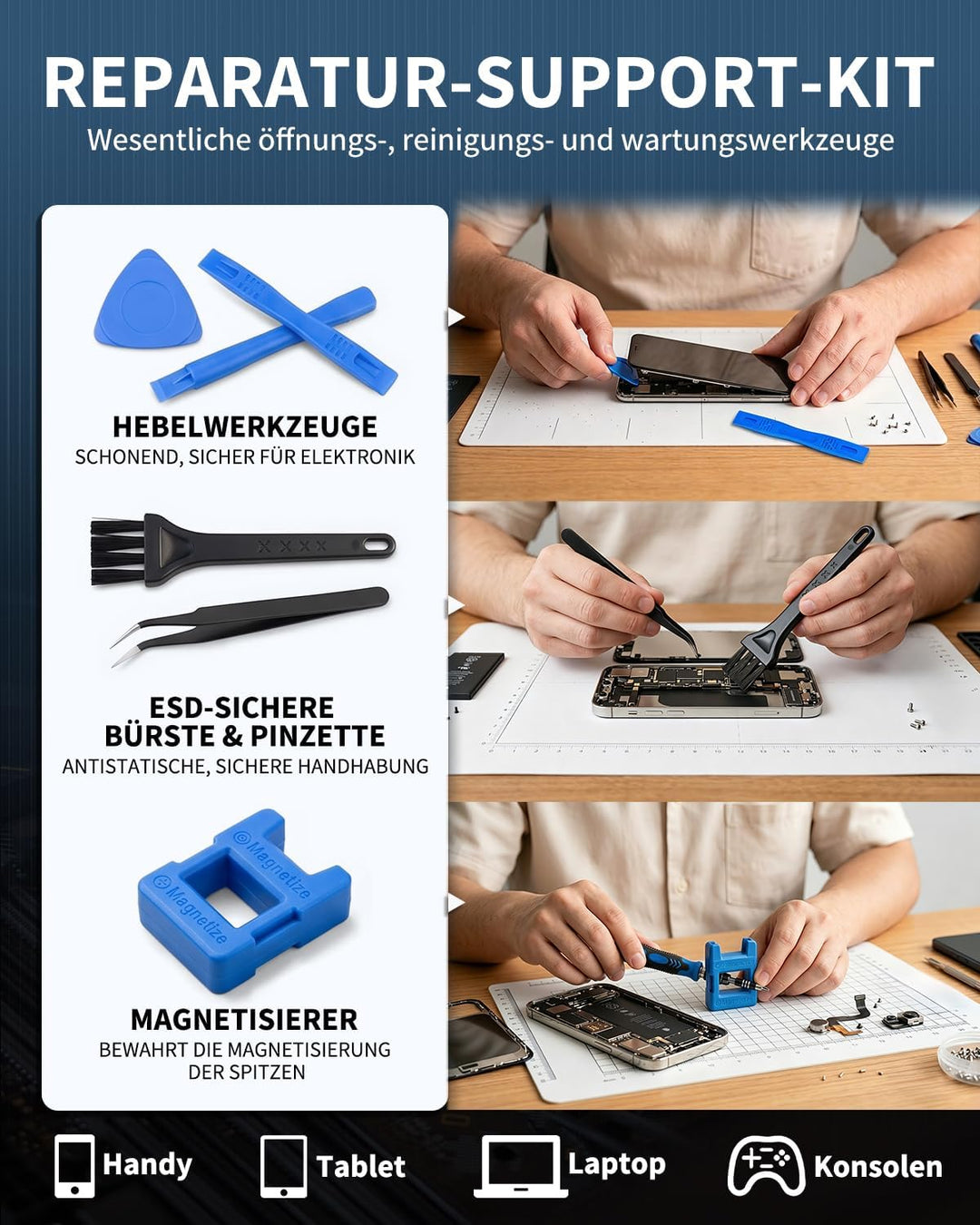 Mini Elektro Schraubendreher Set 140-tlg.: Präzisions-Reparatur-Set Feinmechaniker Werkzeug mit 120