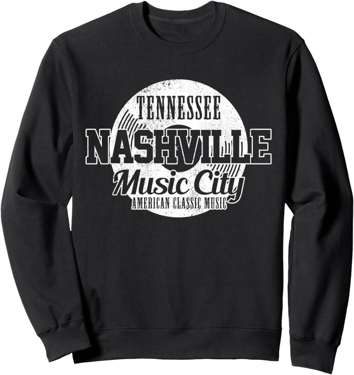 Nashville Vinyl - Music City USA Country Musik Souvenir Sweatshirt