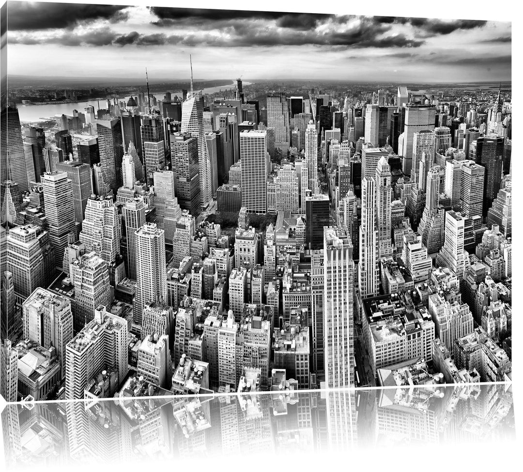Pixxprint New York Skyline and als Leinwandbild/Grösse: 100x70 cm/Wandbild/Kunstdruck/fertig bespann