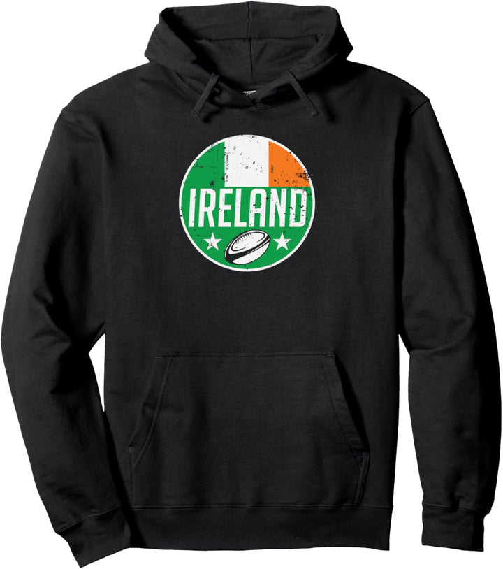 Ireland Rugby Shamrock Flag Jersey Irish Supporter Fan Gift Pullover Hoodie