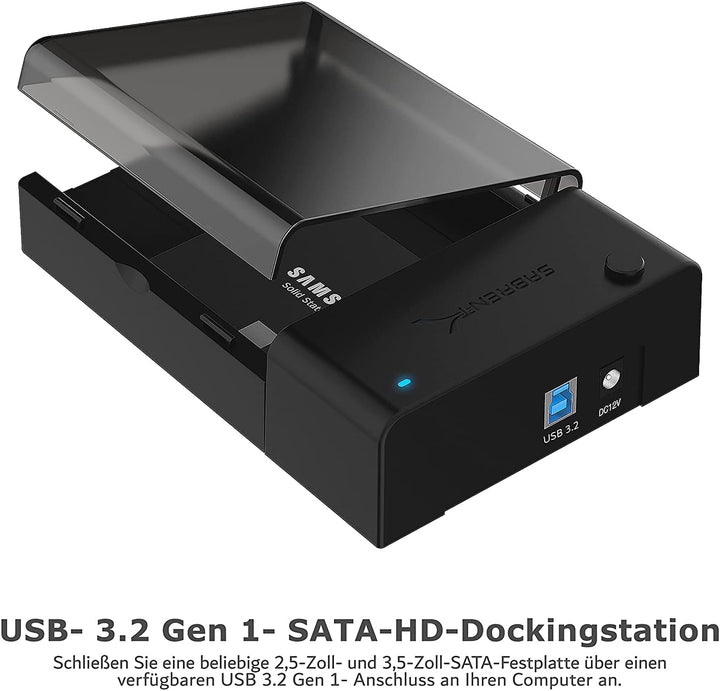 SABRENT Festplatten Dockingstation fur 2,5 3,5 Zoll SATA HDD & SSD USB A 5Gbps (EC-DFLT) 2.5"/3.5" S