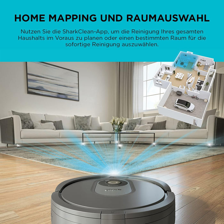 Shark AI Saugroboter, Staubsauger-Roboter mit Anti Hair Wrap,Teppich und Hartboden, Roboterstaubsaug