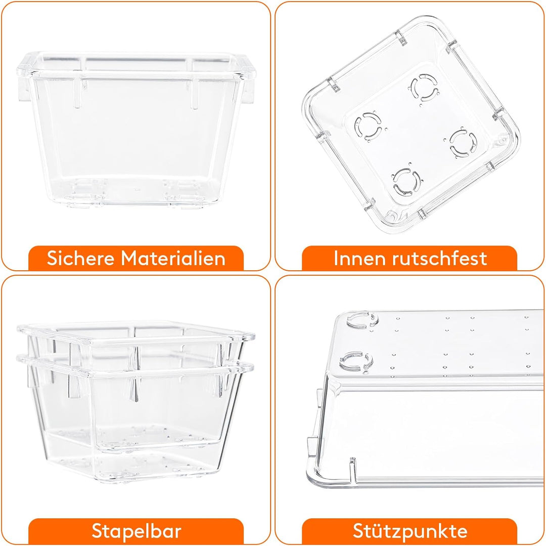 Lifewit 25 Stücke Schubladen Organizer aus klarem Kunststoff, Schreibtisch Schubladenteiler, Tablett