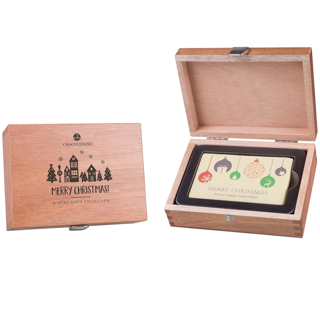 CHOCOLISSIMO - Schokolade Geschenk - Schokoladentafel aus weisser Schokolade in Form einer Visitenka