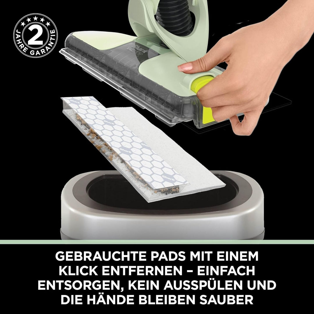 Shark VacMop 2-in-1 kabelloser Staubsauger und Sprühmopp für Hartböden, 4 Einwegpads, 355 ml Bodenre