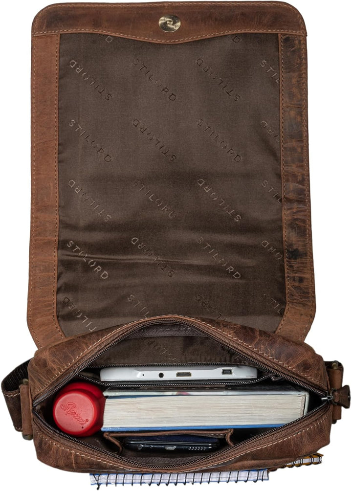 STILORD 'Matt' Ledertasche Männer klein Vintage Umhängetasche Schultertasche Herrentasche für 9,7 Zo