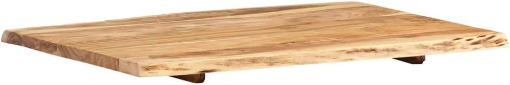vidaXL Massivholz Tischplatte Baumkante Massivholzplatte Akazie 80x(50-60) x2,5cm 80 x 60 x 2.5 cm,
