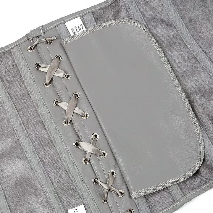 Josamogre Leder Korsett Top Damen Corsage Reissverschluss Sexy 6XL Silver, 6XL Silver