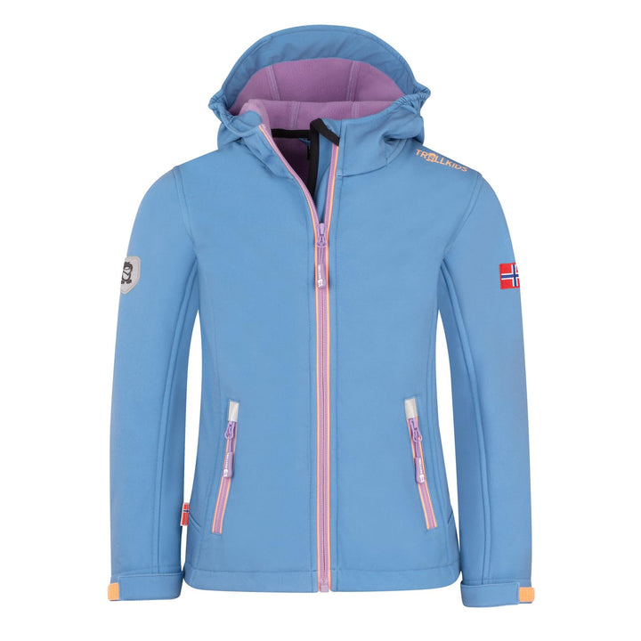 Trollkids Kids Trollfjord Jacket Mystic Blue/Rusty Red 98, Mystic Blue/Rusty Red 98