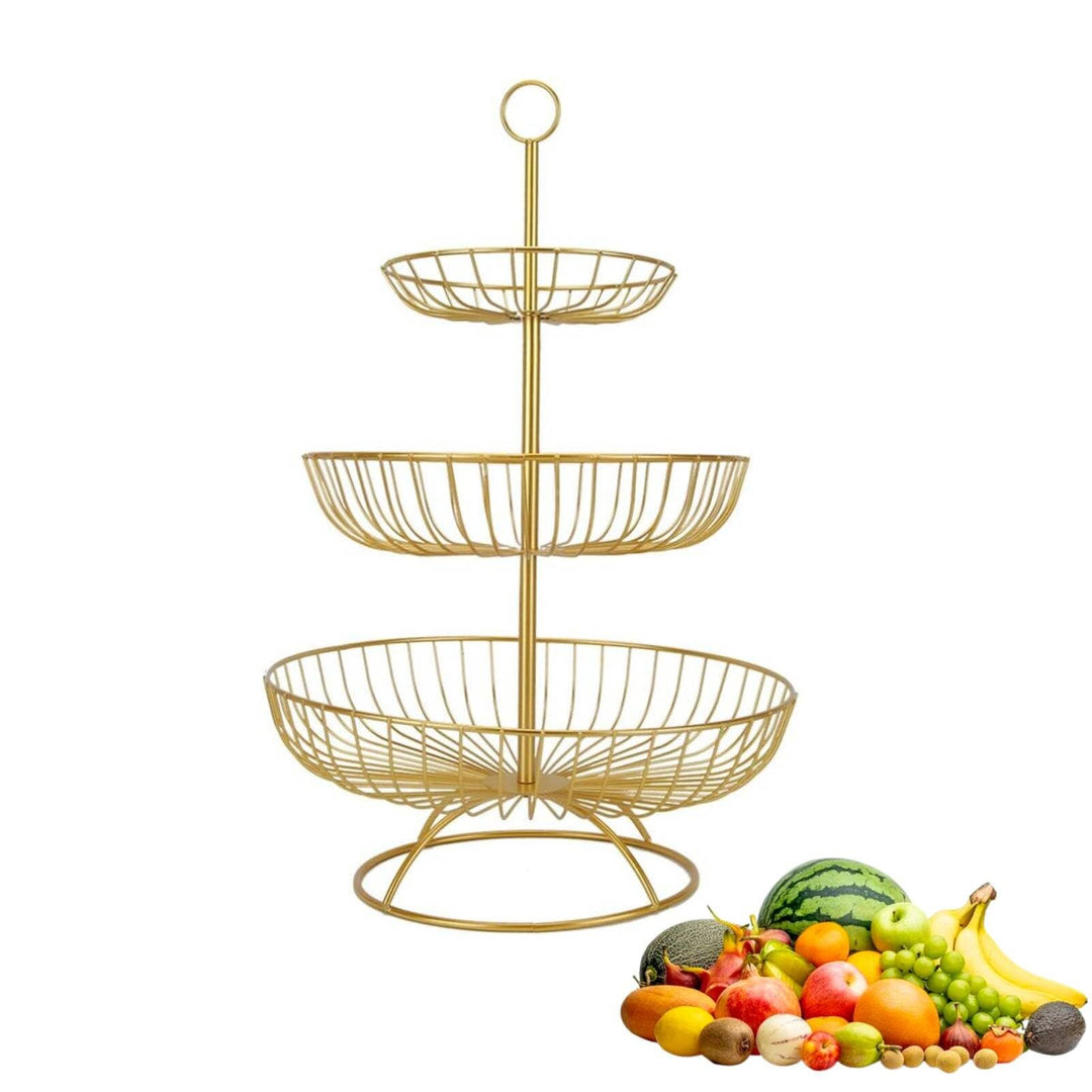 3 Tier Draht Obstkorb Ständer, Metall Tiered Obstkorb Obsthalter Obstschale Servierkorb für Obst Gem