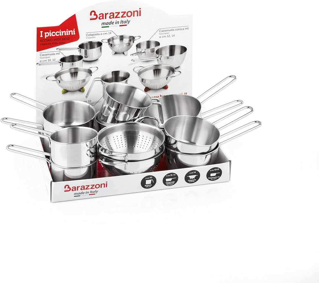 Barazzoni 340111014 0.9L Rund Edelstahl Kochtopf Kasserolle (0,9 l, rund, Edelstahl, Edelstahl, Edel