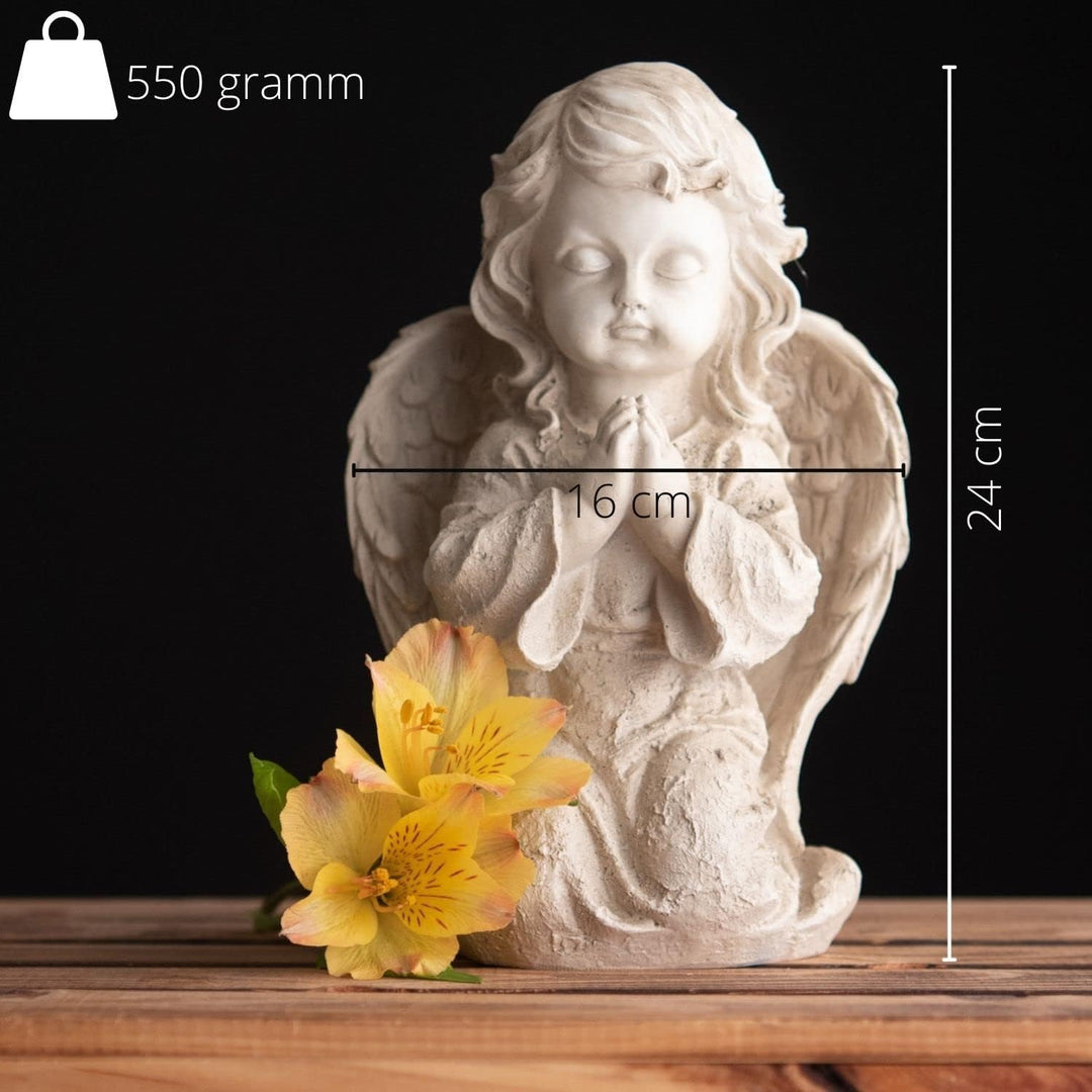 Engel Deko Figur Grabschmuck Engel für Grab Wetterfest Grabengel frostsicher Friedhof Deko Grabdekor