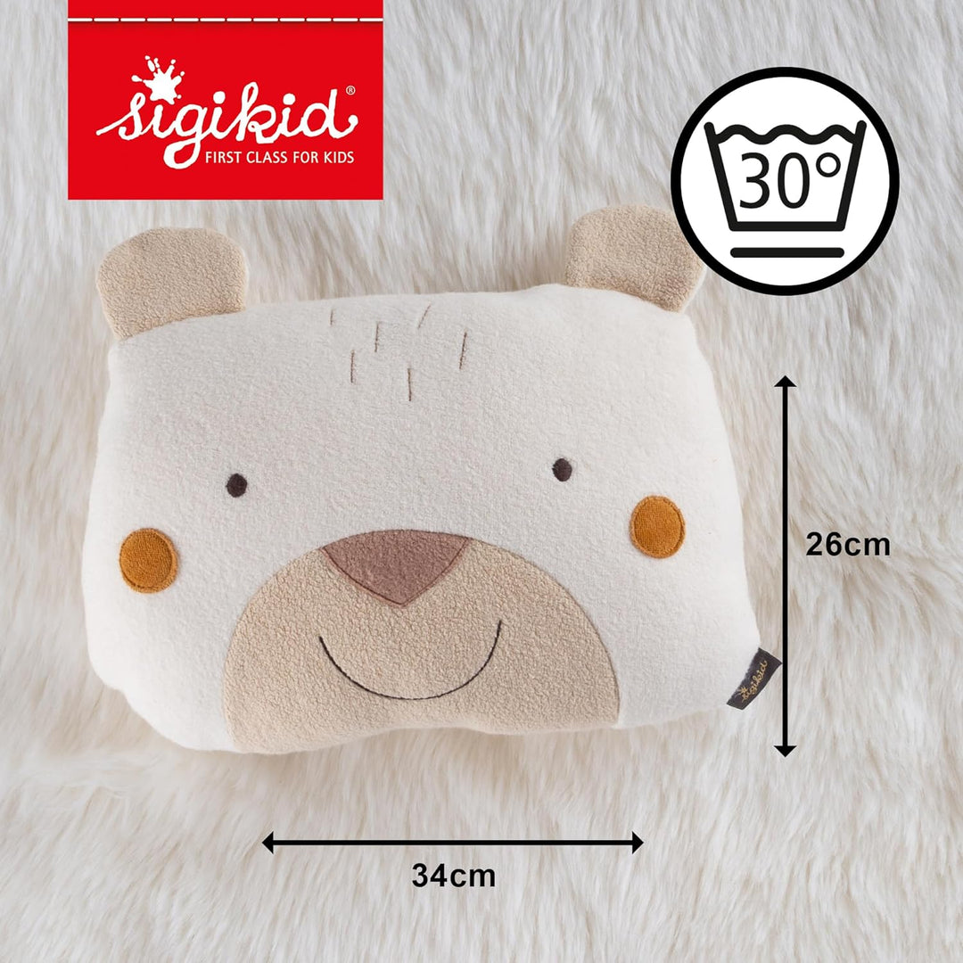 SIGIKID 39779 Kissen Bär, yellow für Mädchen und Jungen von 0 bis 36 Monaten Weiss/Bär, Weiss/Bär