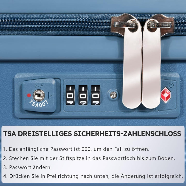 Koffer Mittelgross Hartschalen Erweiterbar in Polycarbonat Reisekoffer mit 4 Rollen und Haken | 65x4